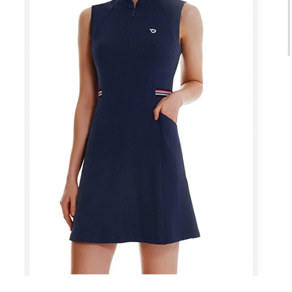 Baleaf Blue‎ Athletic Sleeveless Mock Neck Mini Dress - Picture 1 of 1